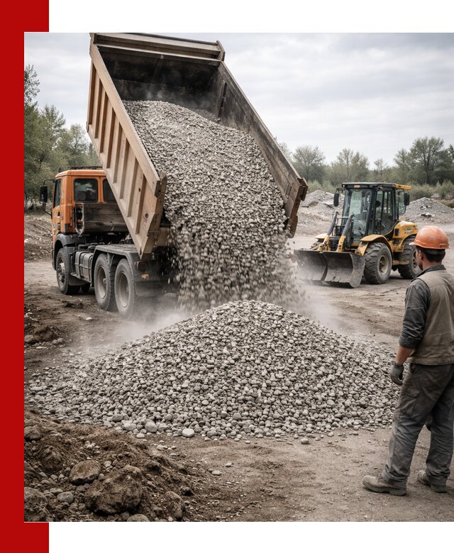 Доставка щебня в Шебекине крупными и мелкими фракциями