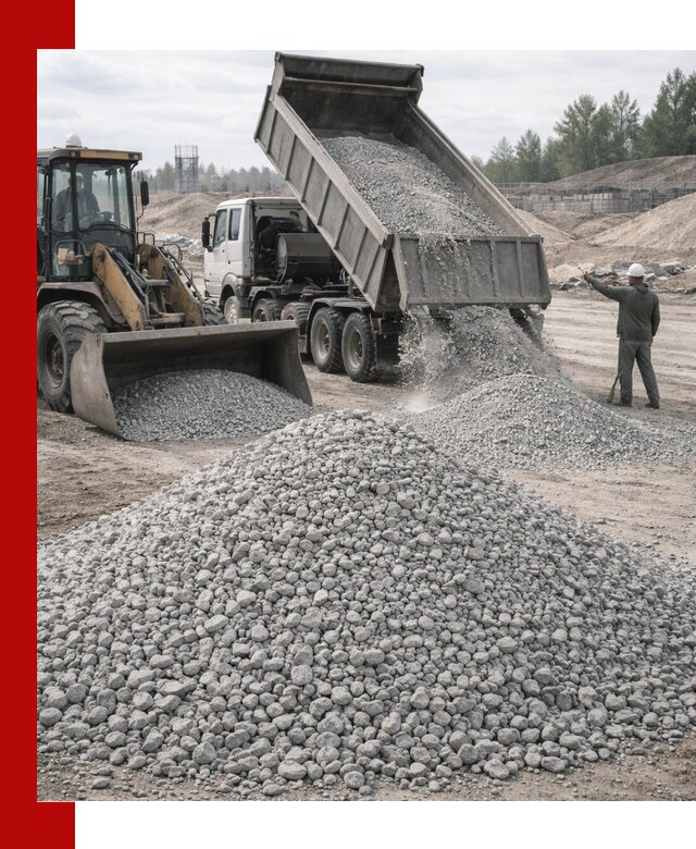 Доставка известнякового щебня фр. 5–20 в Шебекине