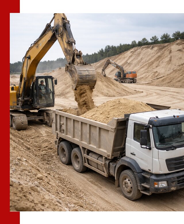 Доставка карьерного песка с самосвалами и разгрузкой в Шебекине