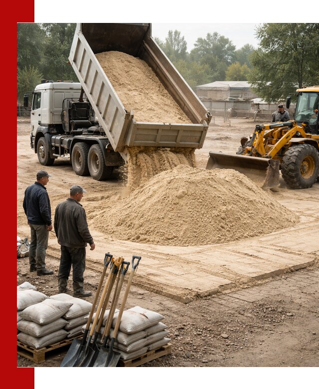Доставка мытого песка в Шебекине с самосвалами по выгодной цене