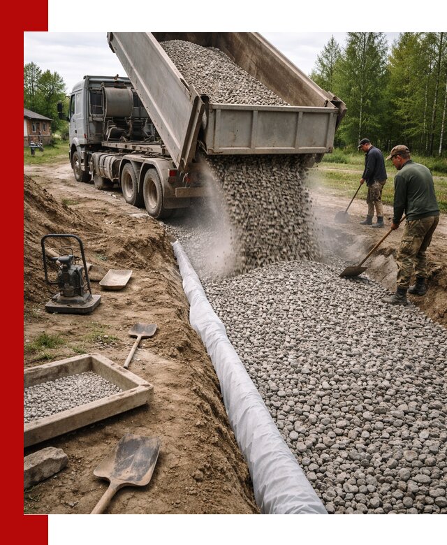 Гравий для дренажа с доставкой в Шебекине качественный и недорогой