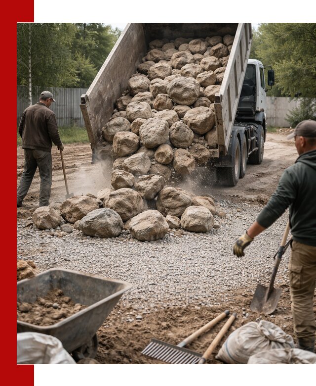 Доставка и укладка булыжника в Шебекине
