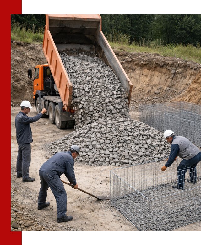 Камень для габионов с доставкой в Шебекине быстро и надёжно