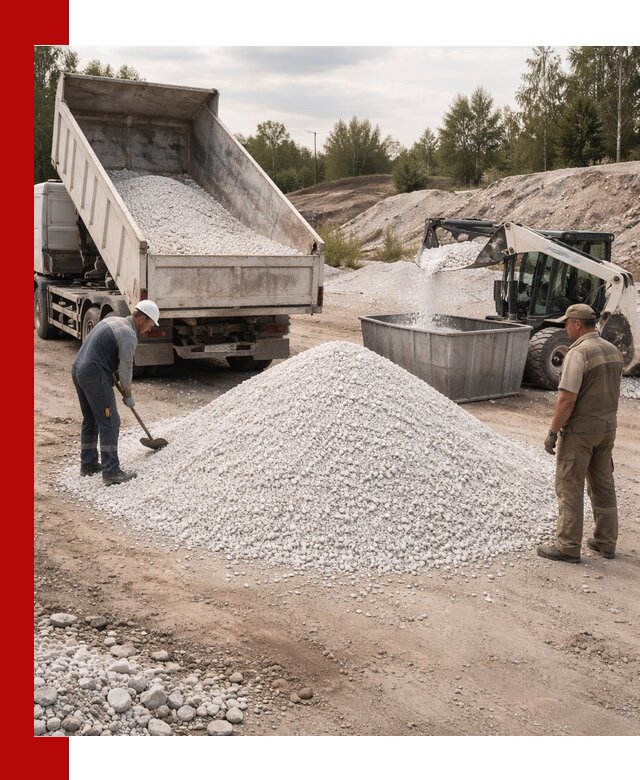 Доставка и продажа белой мраморной крошки в Шебекине