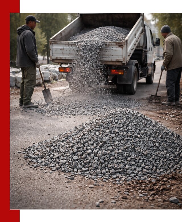 Гранитная крошка для посыпки дорог и тротуаров в Шебекине