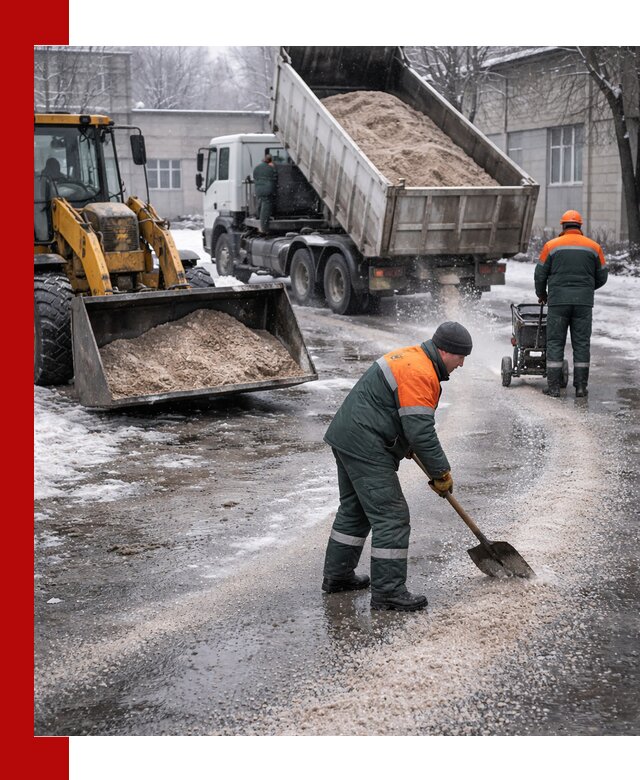 Реагент против гололеда с доставкой и нанесением в Шебекине